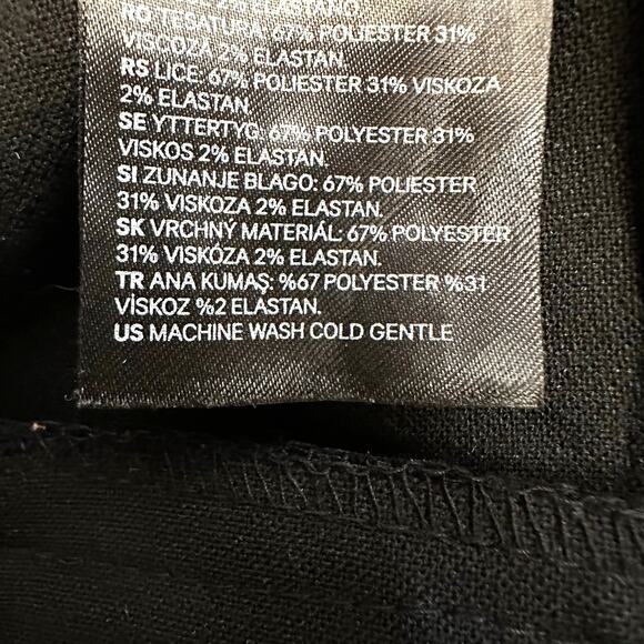 H&M Womens High Rise Check Print Cropped Trouser Pants Black White Size 8 Career - Picture 9 of 9